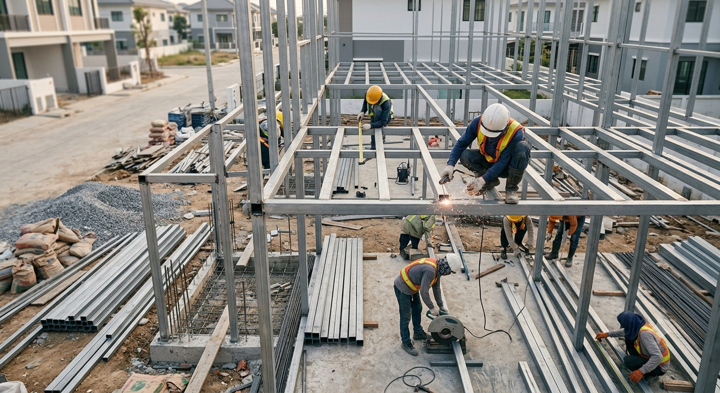 Các hạng mục xây dựng dân dụng ứng dụng thép hộp vuông